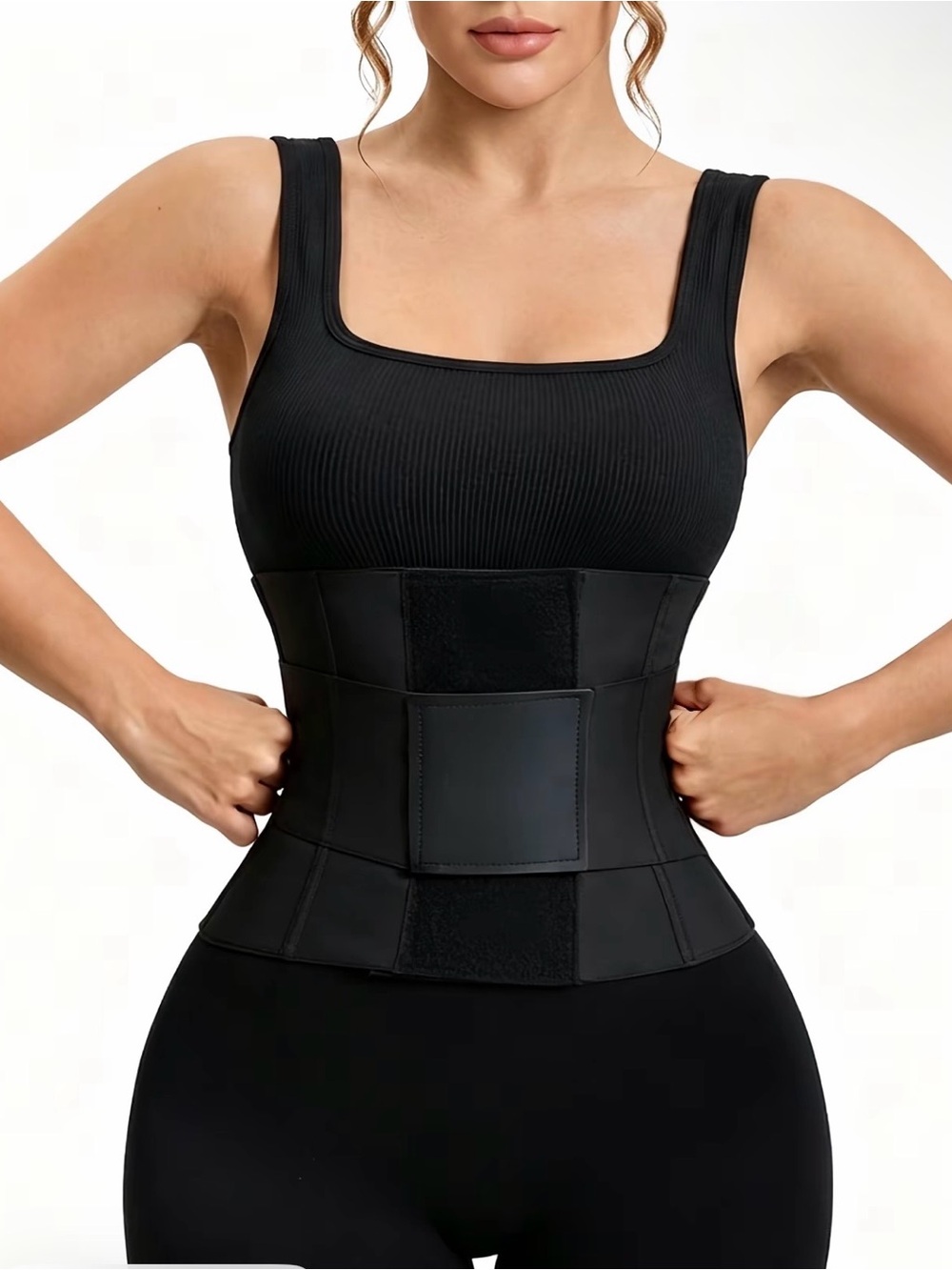 Black Waist Trainer Belt for Women - Comfortable Adjustable Support